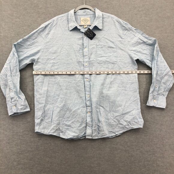St. John's Bay Button Shirt Mens XXL Linen Blend Slim Fit Striped Long Sleeve - Picture 9 of 16